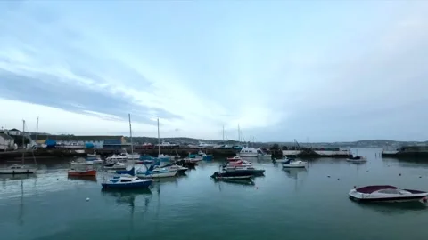 Harbor in Paignton at dawn. Stock Footage 138503348