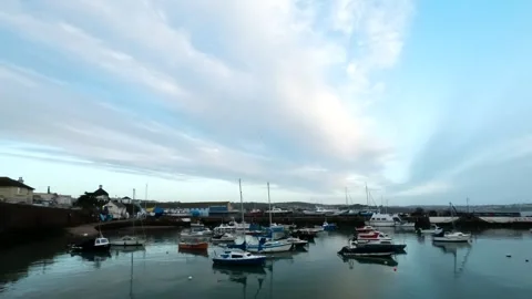Harbor in Paignton at dawn. Stock Footage 138510962