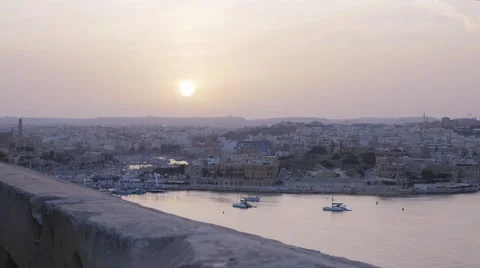 Harbor Panorama, Valetta, Malta Stock Footage 61540638