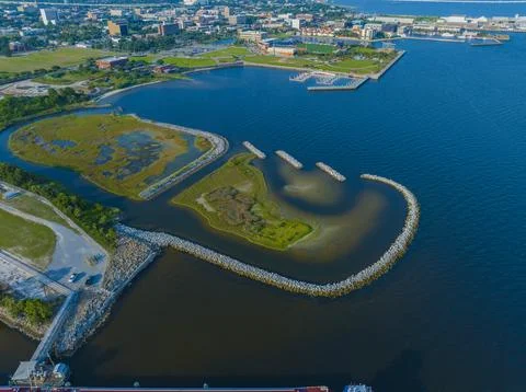 Harbor by the park Stock Photos