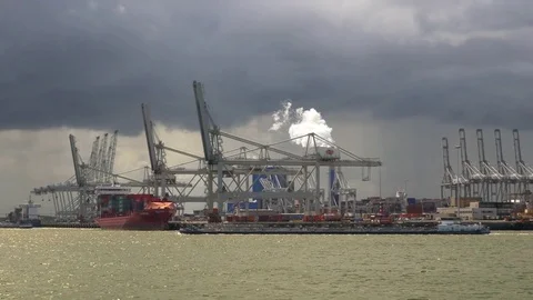 The harbor of Rotterdam Stock Footage 70515461