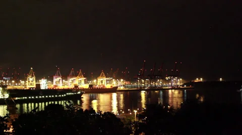 Harbor ship loading Stock Footage 29728735