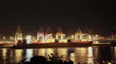 Harbor ship loading Stock Footage 29730492