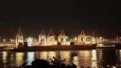 Harbor ship loading Stock Footage