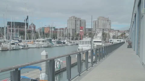 Harbor Side Walk Stock Footage 64306050