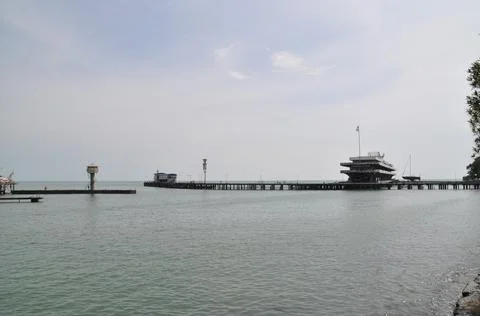 The harbor of Sukhumi, Abkhazia. Stock Photos