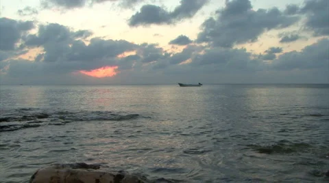 Harbor sunset  Stock Footage 1184382