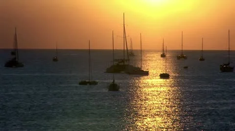 Harbor sunset Stock Footage 11344571
