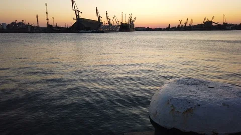 Harbor at sunset. Stock Footage 114646447