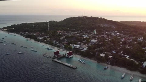 Harbor to sunset reveal Stock Footage 329713253
