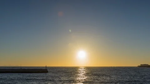 Harbor Sunset Timelapse Stock Footage 119520878
