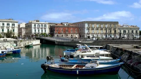 Harbor in Syracuse, Sicily Stock Footage 159163938
