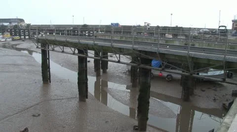 Harbor with Tide Out Stock Footage 11152154