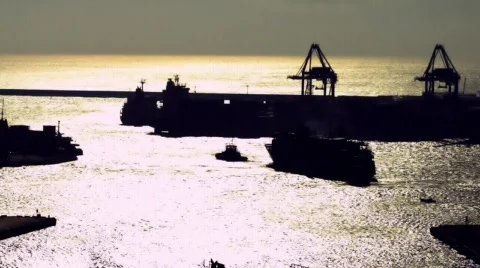 Harbor timelapse Stock Footage