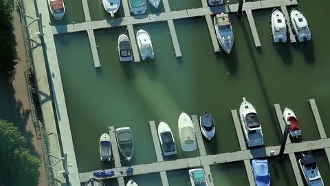 Harbor From Top Stock Footage 98680302