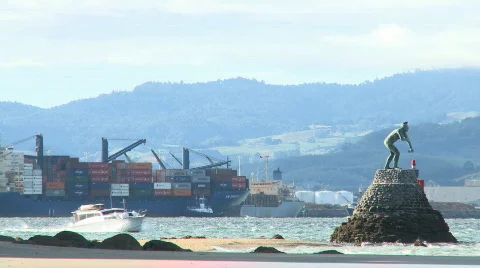 Harbor traffic Stock Footage 619781