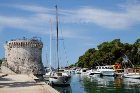 Harbor in Trogir Stock Photos