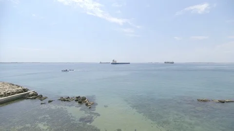 Harbor view from the top of Taranto Stock Footage 71670393