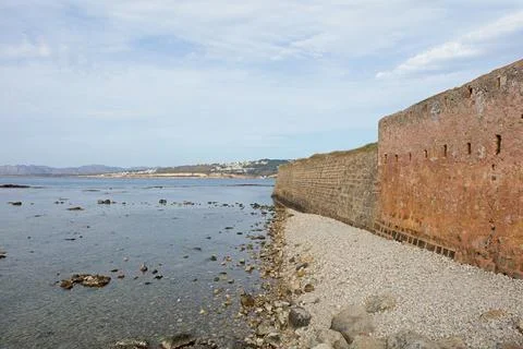 Harbor wall. Stock Photos