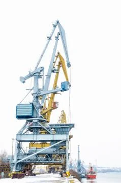 Harbor on winter Stock Photos