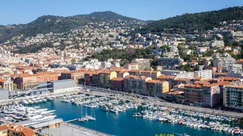 Harbor with yachts in Nice Stock Photos