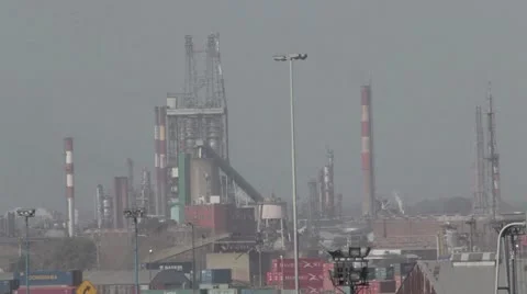 Harbor zone factories. Stock Footage 12720514