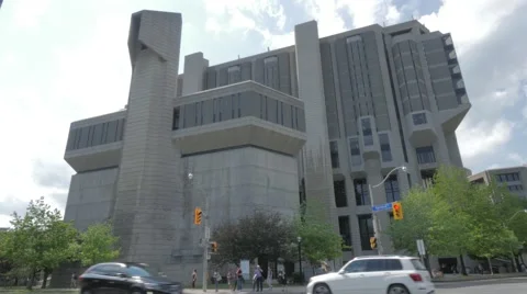 Harbord St.George Robarts Library Intersection University Toronto Medium Video stock 50692018