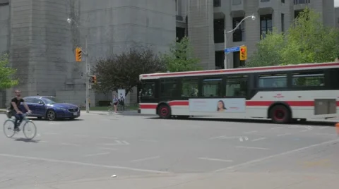 Harbord St.George Robarts Library Intersection University Toronto Close Video stock 50911394