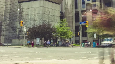 Harbord St.George Robarts Library Intersection University Toronto Timelapse Video stock 50915704