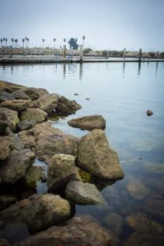 Harborside docks ready for a tie up Stock Photos