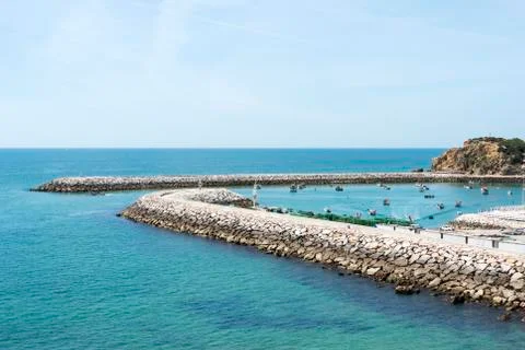 Harbour of albufeira Stock Photos