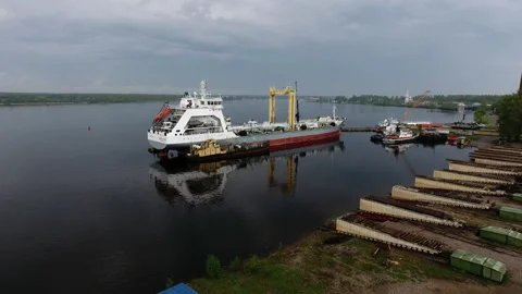 Harbour and ship Stock Footage 169164667