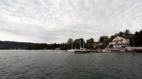 Harbour of Attersee, Austria Video stock 46752188