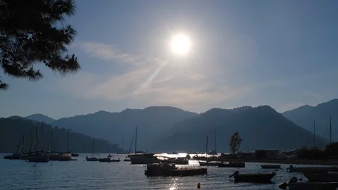 Harbour in Backlight. Stock-Footage 124331250