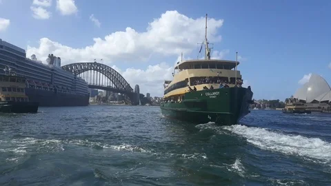 Harbour bridge and Opera House in one Frame Stock Footage