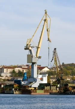 Harbour crane. Stock Photos