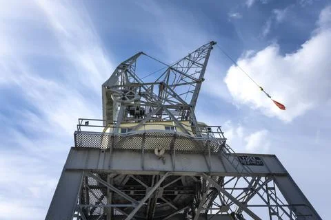 A harbour crane view from below Stock Photos