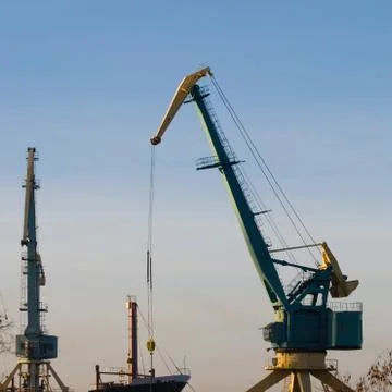 Harbour cranes Stock Photos