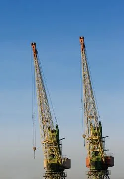Harbour cranes Stock Photos
