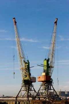 Harbour cranes Stock Photos