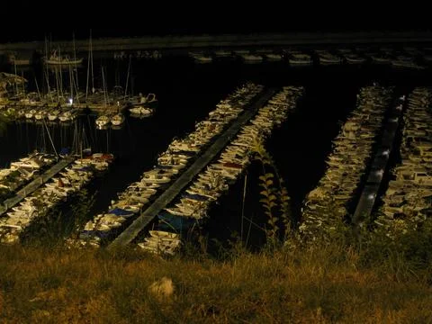 Harbour during the night Foto stock
