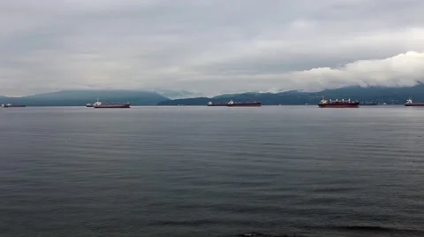 Harbour Freighters 1 Stock Footage 1079023