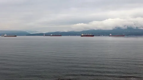 Harbour Freighters 2 Stock Footage 1078772