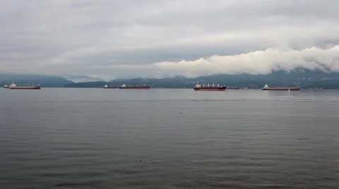Harbour Freighters 5 Stock Footage 1078853