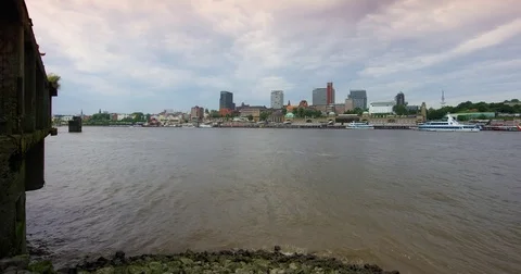 Harbour Hamburg, Germany Stock Footage 76997793