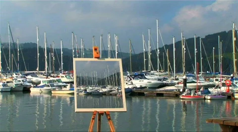 Harbour scene Stock Footage 262762