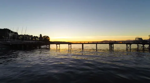 Harbour Sunset Flythrough Stock Footage 54745063
