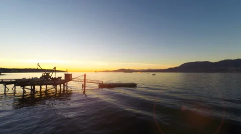 Harbour Sunset Flythrough Stock Footage 54745170