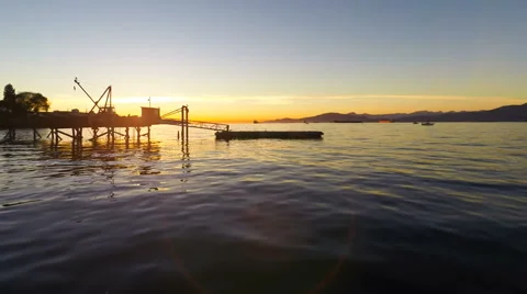 Harbour Sunset Flythrough Stock Footage 54745640