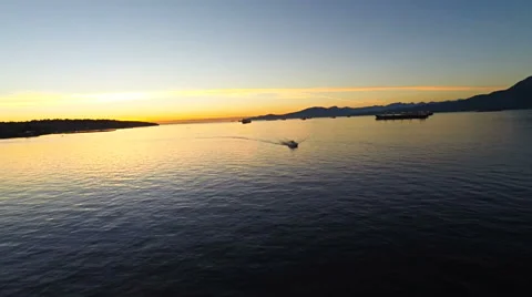 Harbour Sunset Flythrough Stock Footage 54746665